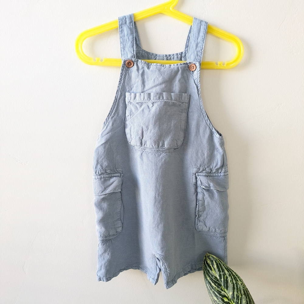 Zara Linen Light Blue Kids Romper